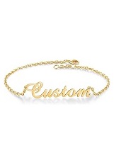 superb little yellow gold initial baby anklet      